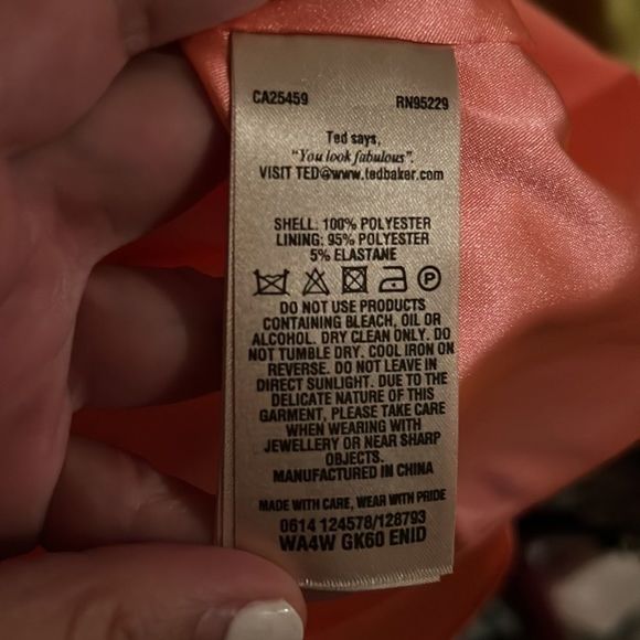 Neon coral pink ted baker Peter Pan collar mini dress w rhinestones - Picture 6 of 6